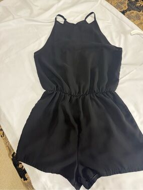 Baluoke Women's Black Sleeveless Romper S Casual One Piece Shorts Jumpsuit Chic